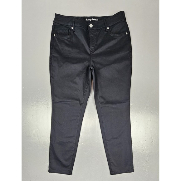 Tommy Bahama Pants Womens 32x28 Borcay Beach High Rise Ankle Black Stretch - Picture 1 of 6